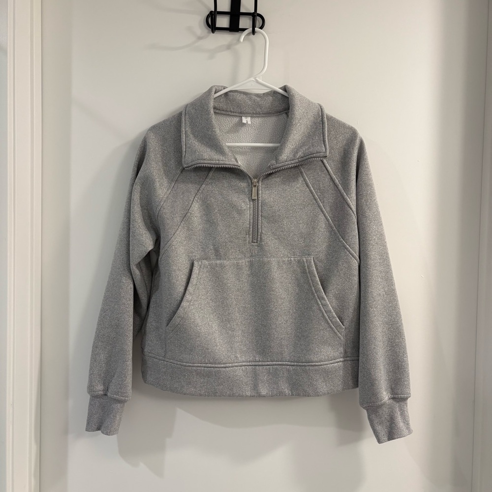 Cozy Gray Quarter-Zip Pullover